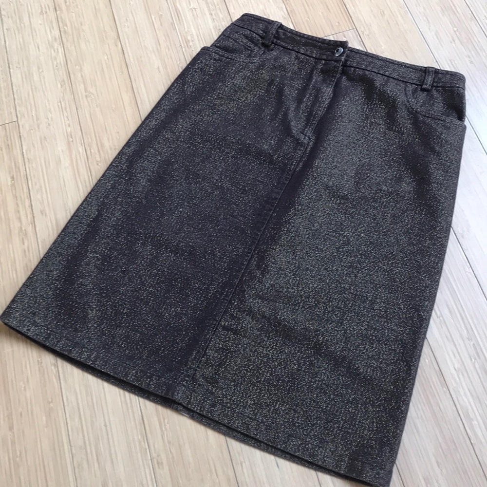 Chocolate brown skirt with gold fibers